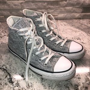 All Star Chuck Taylor Knit Silver High Tops